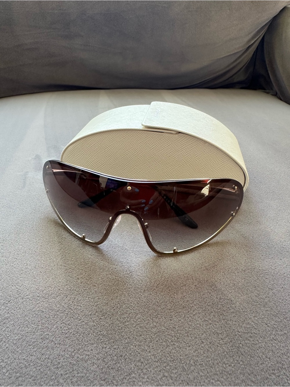 Prada Shield Sunglasses with Brown Gradient Lenses - Picture 3 of 6